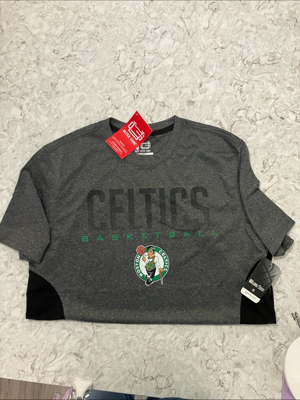 NWT NBA Boston Celtics Dark Gray Short Sleeve Tee, Men’s Large